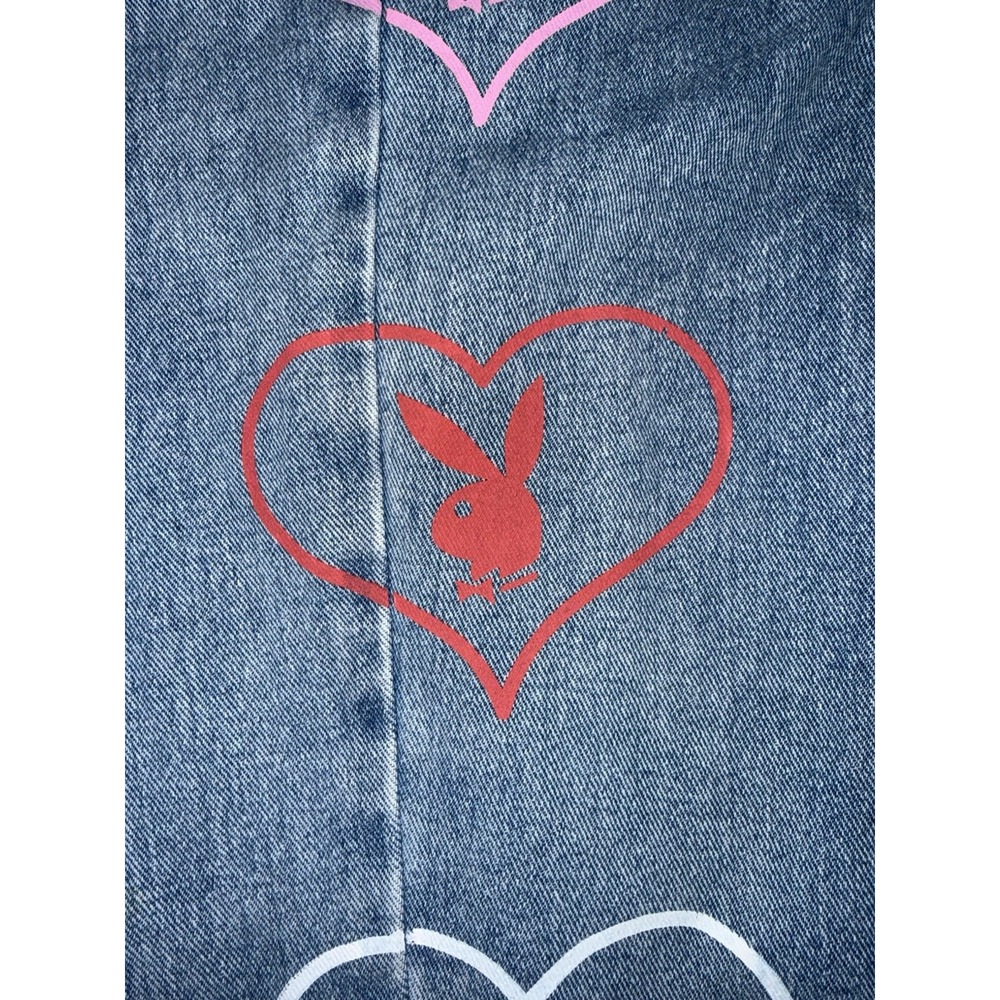 Playboy by PacSun Heart Bunny Light Wash Denim Jeans Womens Size 26 - Picture 15 of 16